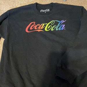 Black and Rainbow Coca-Cola sweatshirt size small